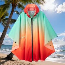 轻便带帽雨披，带口袋，成人女款，可爱单品，母亲节礼物，卧室装饰，花园装饰，厨房装饰，夏季，海滩，旅行必备，房间装饰，柔软舒适，毕业季礼物 - 彩色 - 查看 4