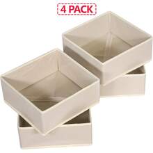 1/4/6pcs Collapsible Underwear Organizer With Zipper, Suitable For Closet Drawers To Organize Underwear, Socks, Belts, Ties And Other Miscellaneous Items - Khaki - View 2