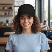 Plain Basic Adjustable Black And White Curved Brim Unisex Super Lightweight Baseball Cap For Men And Women - Black - View 5