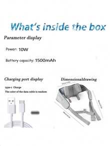 AXH. Intelligent Neck Massager, Shoulder & Neck Heating Massager - Grey - View 7