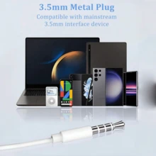兼容的有线耳机，USB-C舒适入耳式耳机，Type-C音频耳机，3.5mm插孔HiFi立体声入耳式有线耳机，带麦克风和通话控制器，降噪，兼容 17/16/16 Plus/16 Pro/16 Pro Max、 15/14/13-6系列、Galaxy S24/S23/S22，支持CarPlay，兼容iPad、PC，像素灰