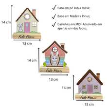 Enfeite Decorativo de Páscoa em Madeira – Trio Casinha Feliz Páscoa - Multicolorido - Visão 2