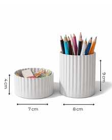Multipurpose Desk Organizer For Trinkets, Pencils, Pens, Makeup - trắng - Xem 4