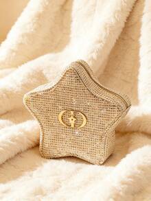 Christian Dior 2025 Limited Edition Christmas Shiny Gold Star Shaped Woven Cosmetic Bag, Creates Dazzling Dreamy Effect - Gold - View 2