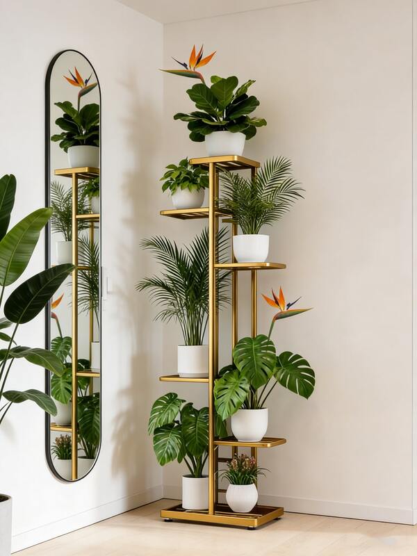 1pc 7/6/5/4Tier Plant Upgraded - Display Stand Storage Rack Perfectly & Home Plant Stand 100% Pure Iron Door/Outdoor Plant Stand Decor Living Room Decor Decorative Flower Stand Rust-Resistant Structure, Home Decor Flower Stand Balcony Plant Pot Rack