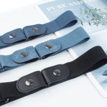 1pc Men's Casual Elastic Waist Belt, Solid Color, All Season - Multicolor - View 2