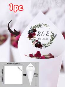 1/10/30/50/100pcs Customizable Confetti Cone Template - Printable Wedding Toss Cones For Rice, Petals, Confetti, DIY Wedding Recessional Decor, Valentine's Day Gift, Wedding Gift, Wedding Accessories, Bridesmaid Gift, Christmas Gift, Christmas Decor, Thanksgiving Gift, New Year Gift, Party Decor ,Forever Love, Personalized Wedding Favors - Multicolor - View 13