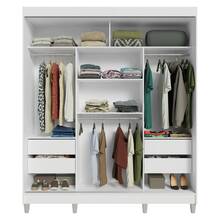 Ropero Madesa Reno 3 Puertas Corredizas Con Espejo y Pies B2 - Blanco y Marrón - Ver 7