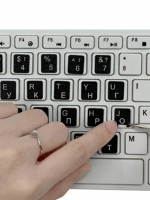 Russian Keyboard Stickers, Matte Finish Stickers For Laptop And PC Keyboards, PVC Material, Laptop Accessories, Matte Keyboard Stickers For Computer Keyboards, Black Keyboard Stickers, Computer Keyboard Replacement Stickers, Apple Laptop Keyboard Stickers, Japanese, Arabic