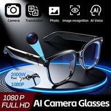 AI Smart Glasses With Camera, Real-Time Translation/Object Recognition, 8MP 4K Video Camera, ChatGPT/Doubao AI Assistant, Bluetooth/WiFi, TR90 Material, 290mAh Long Battery Life, HD Calling, Compatible With IOS/Android, Open-Ear Audio, Ultra-Lightweight Design - White - View 1