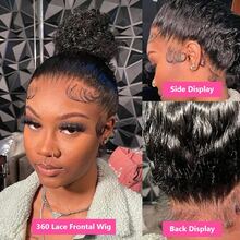 360 Lace Front Wigs Human Hair 250% Density 360 Fit Wig Pre Bleached Pre Plucked 13x4 13x6 HD Deep Wave Human Hair Wig 5x5 6x4 Lace Wear And Go Curly Glueless Wig Human Hair For Women Natural Hairline Black Color - Natural Black - View 9