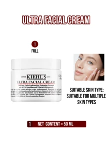 Kiehl's Since 1851 Ultra Facial Cream, 50ml Full-Size/14ml Travel Size/3ml Sample Mini, 24-Hour Daily Hydrating Cream With 4.5% Squalane, Deeply Moisturizes & Strengthens Skin Barrier, Lightweight Nourishing Formula For All Skin Types, Ideal For Daily Use/Office Commute/Travel & Severe Climates, Enhanced Repair Facial Moisturizer & Thoughtful Skincare Gift - Highly Moisturizing Face Cream - View 15