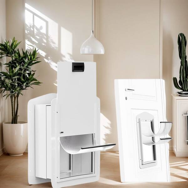 Double-Flap Dog Door For Doors And Wall, With Closing Panel And Lock, Doggy Door And Pet Door, Adjustable Passage, Suitable For Pets Up To 70 Lbs.