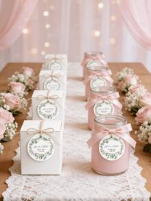 Etiquetas de regalo personalizadas con cuerda de yute, etiquetas redondas impresas con "El amor es dulce", se pueden personalizar con los nombres y fechas de la pareja, adecuadas para bodas, fiestas, cumpleaños, celebraciones, pequeños negocios, decoraciones de fiesta, tarjetas de regalo decorativas, tarjetas de agradecimiento, regalos de apreciación para invitados, fondo blanco con patrón de hojas verdes, amor eterno, verdor, regalos de agradecimiento para hombres - Multicolor - Ver 7