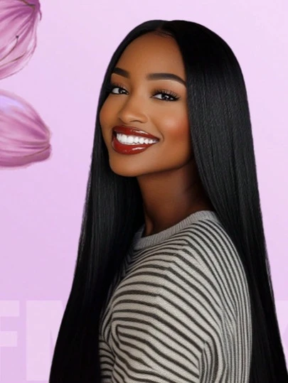 Eulisi 13*4高清透明蕾丝假发帽，60%真人发含量，预剪蕾丝，预拔发际线，漂白发结，自然发际线，可随意造型，适合各种场合，自然色直发渐变色 P4/27# 高光色 蜂蜜金 1B/30# 记忆色 黑棕色 酒红色 99j 酒红色 613 蕾丝前假发 姜橙色 350 Colored1