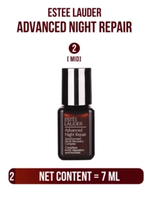 Estée Lauder 密集修护精华液，高级面部精华，有1.5/7/15毫升三种规格可选，3天内对抗“夜间疲劳老化”，提亮肤色26%，2周内减少顽固皱纹10%，提升肌肤紧致度10%，全面修护光损伤，93%的用户认可更快恢复，89%的用户认可效果更佳，蕴含发酵酵母提取物和猴面包树籽提取物，值得信赖的细胞级夜间修护，适合所有肤质。 - 雅詩蘭黛特潤修護肌活精華露 - 查看 15
