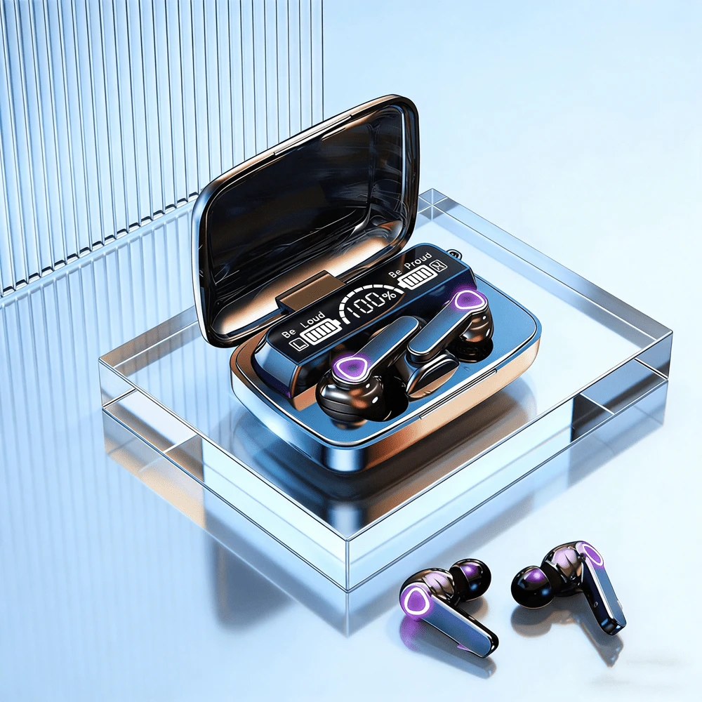 TWS耳机，智能触控，无线蓝牙耳机，LED显示屏，带麦克风 - 彩色 - 查看 1