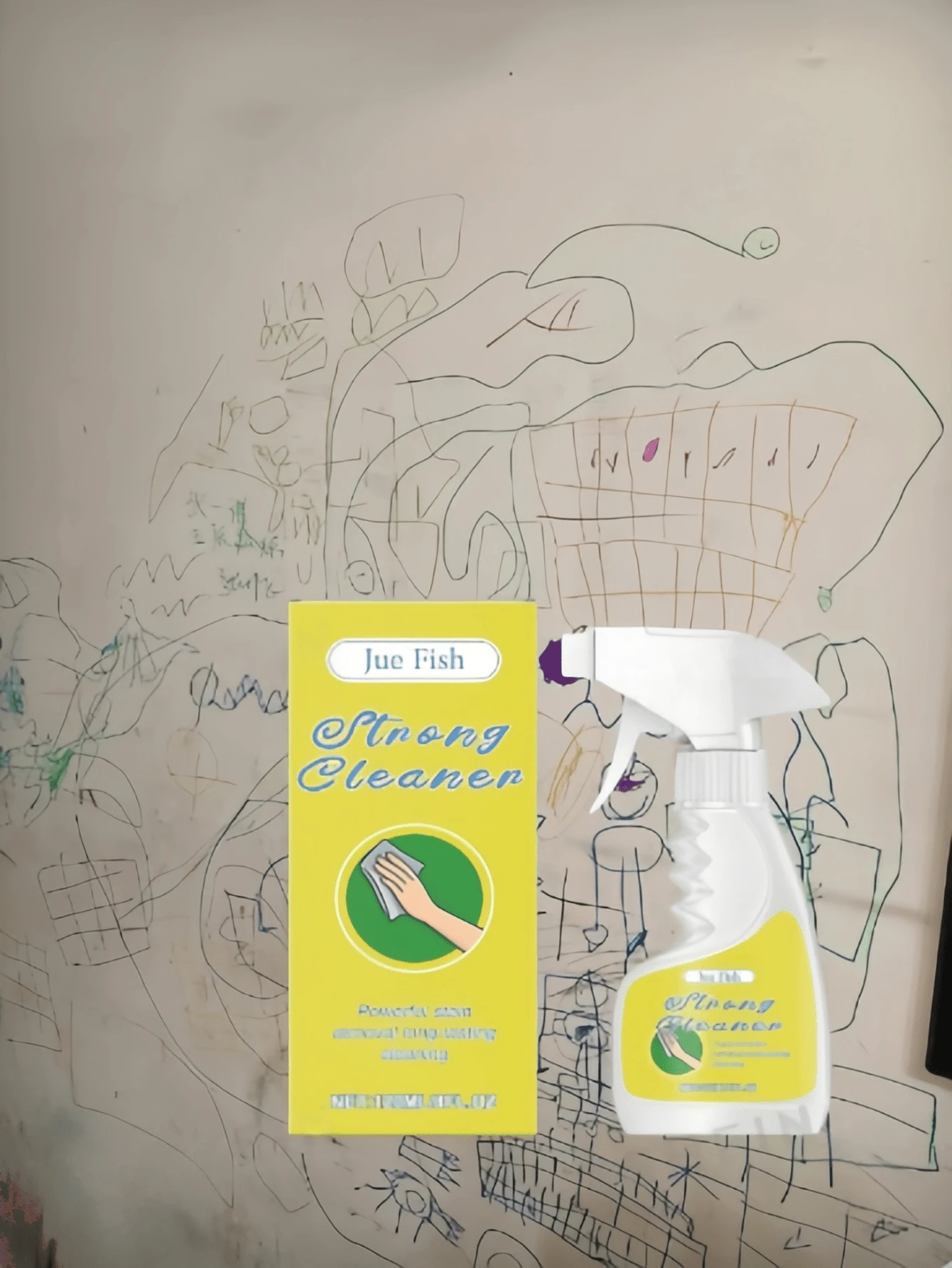JUE FISH 多用途墙面清洁剂、墙面污渍去除剂、水渍去除剂、墙面霉菌去除剂、浴室清洁剂 - 圣诞节、情人节、送给家人和朋友的礼物（随机新旧版本）