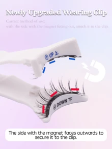 FindLove 2 Pairs Magnetic Eyelashes Comic False Eyelash Natural Look Reusable Magnetic Lashes With Wearing Clips Wear No Glue Needed Lashes Magnetic Eyelash Set Makeup Tools - Cat Eye Lashes - View 7