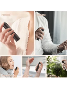 2pcs + 4pcs Accessories 8ML Refillable Rotating Perfume Travel Spray Bottles, Includes 2pcs Spray Bottles, 1pc Funnel, 1pc Dropper, 1pc Spring Straw, 1pc Dispenser, Mini Portable Refillable Atomizer