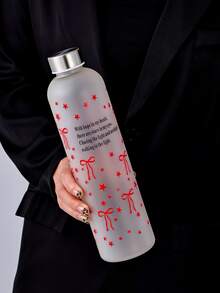 1pc 1000ml Matte Water Bottle, Butterfly, Daisy, Heart Decor, Large Capacity, School, Outdoor, Best Gift For Girlfriend, Sports Water Bottle - Multicolor - View 9