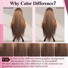 13x4/13x6 HD Clear Lace Front Wig, Human Blended Hair Straight, 34 Inches - 200% High Density Glue-Free Brazilian Human Blended Hair Frontal Wig, Pre-Plucked Hairline, Baby Hair Included, Brown No Glue Required, Easy To Wear - Brown - View 9