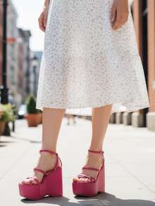 Women Heeled Sandals - 玫紅色 - 查看 2