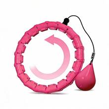47in/120cm Adult Weight Loss Exercise , Suitable For Women And Beginners, Includes 24 Detachable Links And DIY Empty Ball (Purple & Red) - Hot Pink - View 9