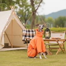 PINCOOL 可调节高领拉链雨衣，防水防紫外线，适合惠比特犬、意大利灵缇犬及其他宠物 - 橘色 - 查看 1