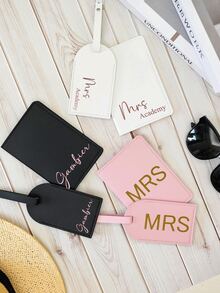 Personalized Passport Cover, Passport Holder, Birthday Travel Gift, Gift For Her, Best Friend Travel Gift, Customized Travel Gift Set, Personalized Passport Cover & Luggage Tag Set, Bridesmaid Gift, Wedding Gift, Groomsman & Bridesmaid Travel Gift - Multicolor - View 5