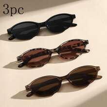 3/4/5pcs Set Women Leopard Print Oval Plastic Frame Classic Chic Eyeglasses, Suitable For Tropical Beach, Singles Party, Outdoor Travel And Other Occasions - Multicolor - View 11