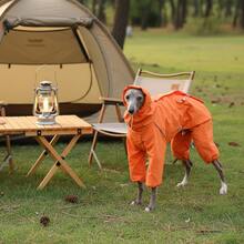 PINCOOL 可调节高领拉链雨衣，防水防紫外线，适合惠比特犬、意大利灵缇犬及其他宠物 - 橘色 - 查看 4