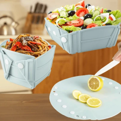 多功能便携式水果篮，户外旅行折叠篮，手提篮，折叠砧板，折叠收纳篮