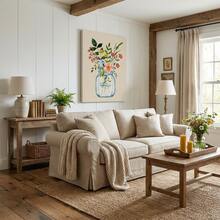 1件现代墙面艺术画，优雅花束，极简插画，植物装饰，适用于客厅、浴室、卧室 - 彩色 - 查看 7