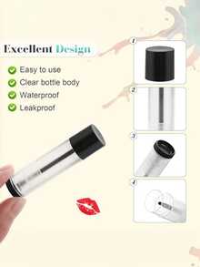 5g leere transparente Kunststoff Lippenstift Hülle mit schwarzer Kappe, nachfüllbarer Twist-Up Lippenstift Behälter, geeignet für selbstgemachten Lippenstift, Lipgloss, feste Parfüms, Beauty Proben, Lipgloss Tube, klare Lippentönung leere Tube, Mini Lippöl leere Flasche, flüssige Foundation leere Flasche, tragbare leere Flasche, Reise Nachfüllung, kann verwendet werden um Lippenstift, Lipgloss, Lippentönung und andere kosmetische Flüssigkeiten aufzubewahren, geeignet für den täglichen Gebrauch und als Geschenk für Freunde - Verschiedenfarbig - Übersicht 4