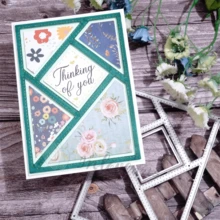 Cutting Die For Making Paper Cards 3D Background Frame Metal Template Scrapbooking Tool DIY Craft Embossing Template Album Art Supplies (D) - Silver - View 5