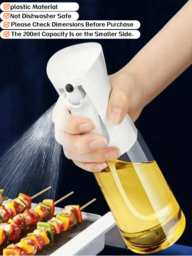 1pc Olive Oil Spray Bottle, Plastic Material, Suitable For Storing Various Liquids, Applicable For Outdoor Grilling, Grill, Low-Fat Foods, Salads, Kitchen, Grilling, Air Fryer And Camping, Suitable For Girls, Lightweight Home Grilling, Sprayer, Dispenser, Refillable Spray Bottle. Kitchen Gadget, Kitchen Accessory, Kitchen, Home Decor, Suitable For Father's Day Gift - Do Not Put The Spray Oil Bottle In The Dishwasher For Cleaning, Otherwise It May Cause The Bottle Body To Deform Due To High Temperature