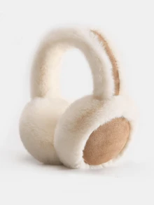 女士可爱毛绒耳罩头带，舒适保暖耳罩，防寒，适合秋冬季日常佩戴，冬季白色耳罩 - A - 查看 14