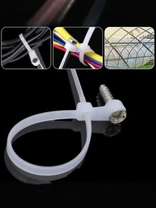 100 Pcs Nylon Fixed Head Ties, Industrial Ties, High-Strength, Wear-Resistant, Heavy-Duty Fixed Head Ties - 100 Strips/pack - View 8