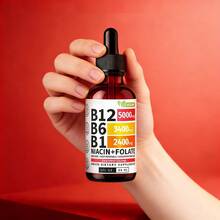 Comunvitam Vitamin B12 Liquid Supplement Drops With B6, B1, Niacin & Folate - Edible Support For Energy, Brain & Heart, Non-GMO & Gluten-Free, 4 Fl Oz Fitness Dietary - 60ml - Xem 2