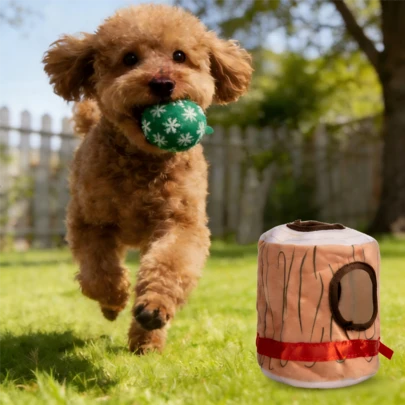 Interactive Plush Dog Doll With Treat Dispenser, Suitable For Medium To Large Dogs, Durable Plush Doll To Stimulate Dog's Intelligence, Chewing Doll, Cute Wooden Scent Doll, Boredom Relief Training Doll