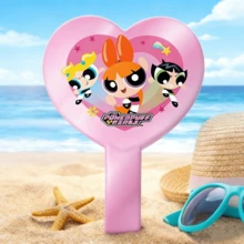 飞天小女警系列 3D 手持镜 心形化妆镜 带手柄 SPA沙龙便携式化妆镜 礼品 - 粉色 - 查看 5