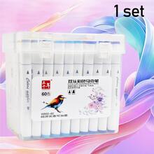 WUQIANNIAN 1 Set de 12/24/36/48/60 Marcadores de Doble Punta WQN, Marcadores Acrílicos y Plumas de Acuarela, Coloración Uniforme, Resistentes a la Decoloración, Inodoros, Adecuados para Diversos Escenarios de Garabateo y Dibujo, Temporada de Regreso a Clases - Multicolor - Ver 11