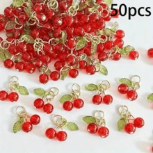 5/15/25/35/50pcs Sakura Flower Resin Pendant, With Clear Shiny Green Petal Design, DIY Jewelry Pendant For Necklace, Earrings, Keychain, Craft Supplies - Multicolor - View 9