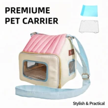 Cute Bird Travel Bag | Waterproof Warm Breathable | Comes With 2 Diaper Pads + Stainless Steel Net | Diagonal Travel Parrot Carrier Bag - Baby Pink - View 6