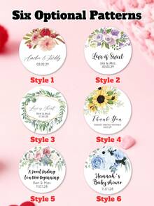Etiquetas de regalo personalizadas con cuerda de yute, etiquetas redondas impresas con "El amor es dulce", se pueden personalizar con los nombres y fechas de la pareja, adecuadas para bodas, fiestas, cumpleaños, celebraciones, pequeños negocios, decoraciones de fiesta, tarjetas de regalo decorativas, tarjetas de agradecimiento, regalos de apreciación para invitados, fondo blanco con patrón de hojas verdes, amor eterno, verdor, regalos de agradecimiento para hombres - Multicolor - Ver 3