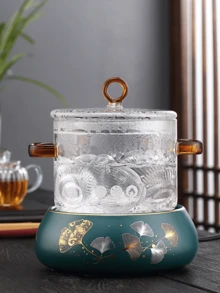 1pc The Two-Eared Amber Wine Pot, The Use Of High-Potassium Silicone Glass Material, Not Only High Transparency, High Temperature, Cold And Hot, And No Odor, Every Use Of Peace Of Mind And Reliability, Does Not Stick To Its Unique Two Ears, Not Only Convenient, Excellent Anti-Hot Effect - Multicolor - View 7