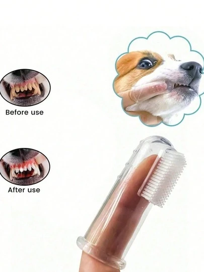 10 piezas Cepillo de dedo para mascotas, solución integral para el mal aliento y el cuidado de las encías de las mascotas, el regalo de cumpleaños talla grande práctico para los amigos peludos, suministros para mascotas, cepillo de dientes para mascotas