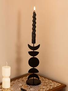 Moon & Star Decorative Candle Holder, Suitable For Taper Candles, Metal Material, Minimalist Style, Creative Design, Candlelight Dinner Prop, Home Decor, Suitable For Hotel, Living Room Decoration, Gift For Friends And Family - one-size - View 6