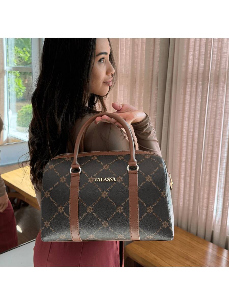 Women's Talassa Large Spacious Handbag With Crossbody, Side, And Hand Strap - Luxury - Óxido marrón - Ver 1
